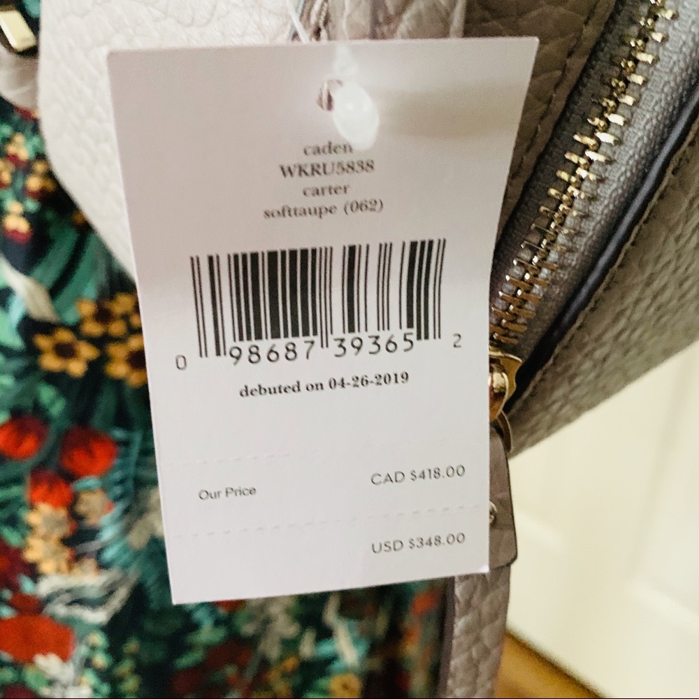 Kate spade Caden Carter soft taupe Backpack new - Picture 4 of 8
